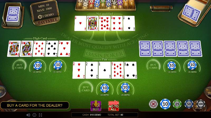 игровой процес в оазис покер